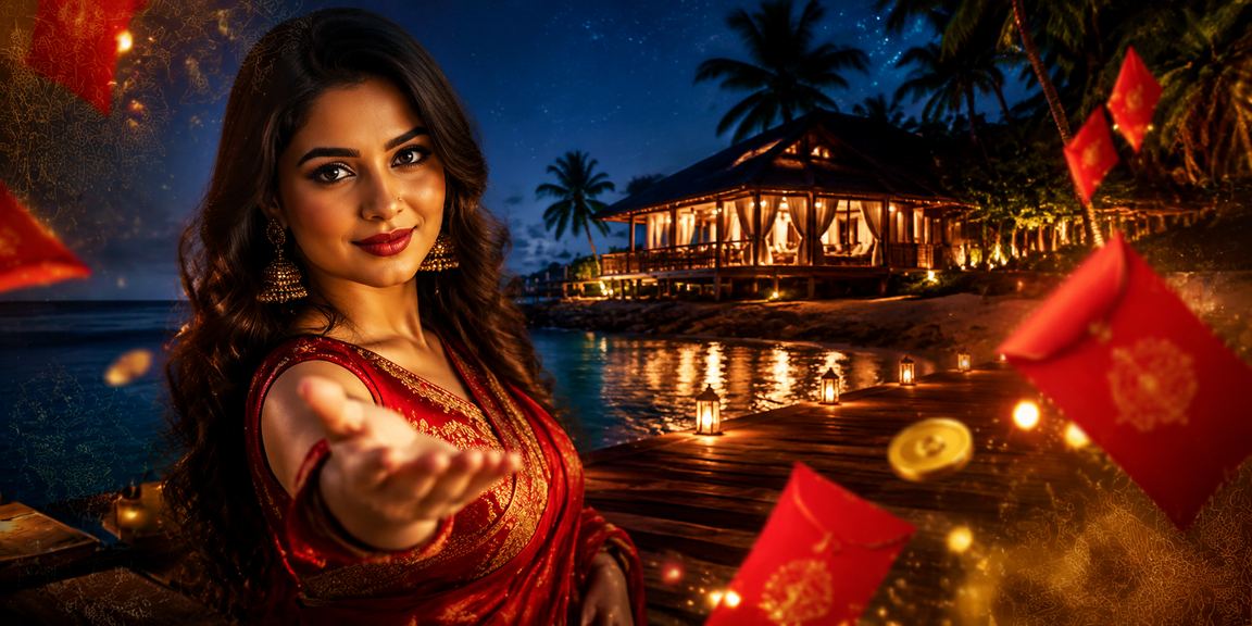 সেন্ট মার্টিনে বাংলাদেশি মডেলের সাথে রেড এনভেলপ বোনাস লটারি